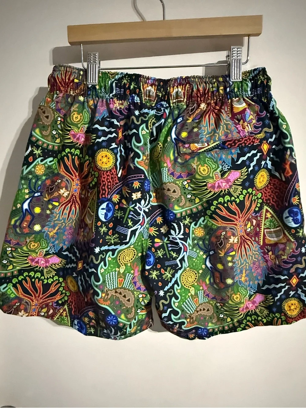 EUC Men's Pangea Colorful Swimming Trunks Elastic Drawstring Waistband Size M